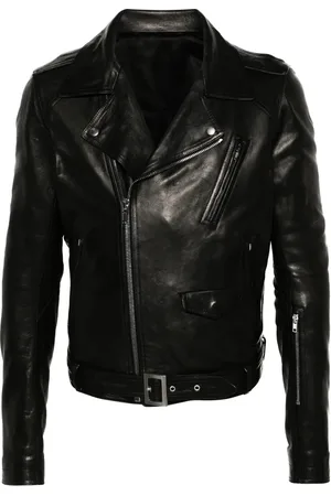Rick Owens Heren, Jassen, Zwart, Maat: L Leer