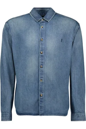 Saint Laurent Heren, Overhemden, Blauw, Maat: M Denim