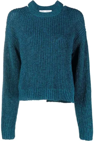 Proenza Schouler Dames, Truien, Blauw, Maat: XS Katoen