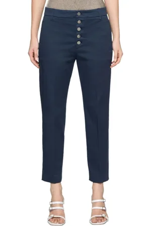 Dondup Dames, Broeken, Blauw, Maat: W28 Katoen