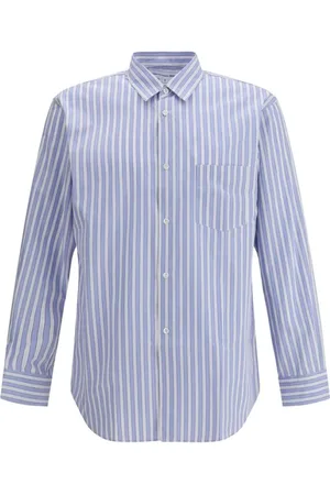 Comme des Garçons Heren, Overhemden, Blauw, Maat: XL Katoen