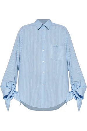 Balenciaga Dames, Blouses & Shirts, Blauw, Maat: M Viscose