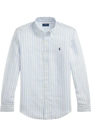Ralph Lauren Heren, Overhemden, Blauw, Maat: XL Linnen