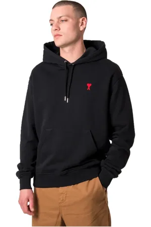 Ami Heren, Sweatshirts & Hoodies, Zwart, Maat: S Katoen