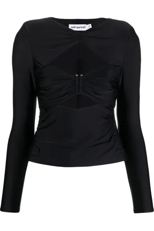 Self-Portrait Dames, Blouses & Shirts, Zwart, Maat: 2XS Polyamide