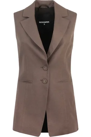 Patrizia Pepe Dames, Jassen, Bruin, Maat: XS Linnen