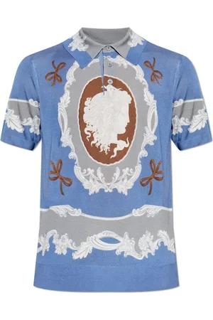 VERSACE Heren, Tops, Blauw, Maat: M Zijde