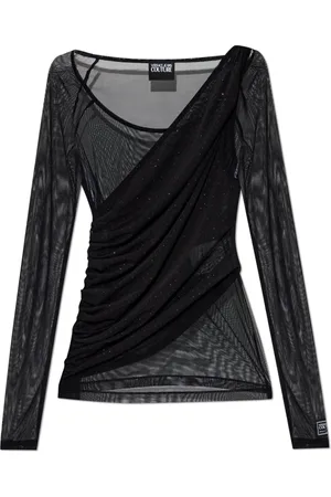 VERSACE Dames, Blouses & Shirts, Zwart, Maat: S