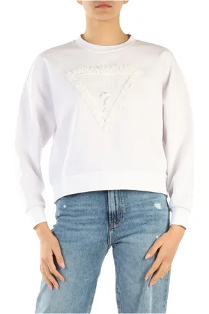Guess Dames, Sweatshirts & Hoodies, Wit, Maat: M Katoen