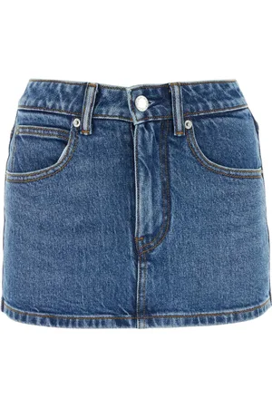 Alexander Wang Dames, Korte broeken, Blauw, Maat: W27 Denim