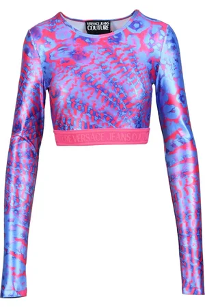 VERSACE Dames, Tops, Veelkleurig, Maat: S Poliester