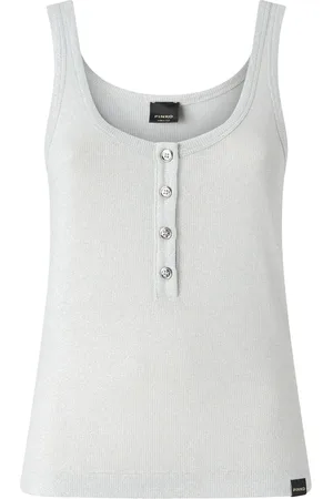 Pinko Dames, Tops, Grijs, Maat: S Katoen