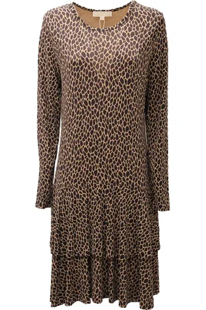 Michael Kors Dames, Jurken, Bruin, Maat: L Viscose