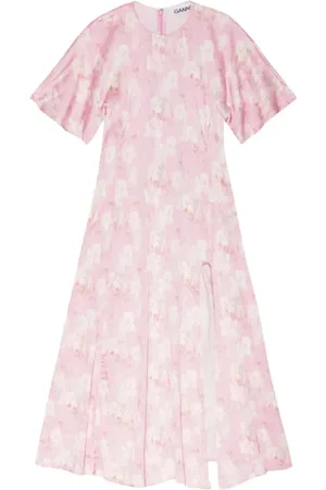 Ganni Dames, Jurken, Roze, Maat: M Satijn