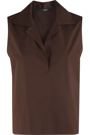 SEVENTY BY SERGIO TEGON Dames, Tops, Bruin, Maat: 2XS Katoen