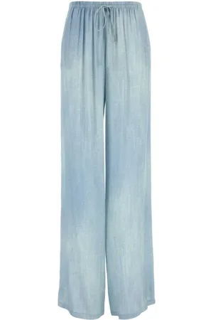 ERMANNO SCERVINO Dames, Broeken, Blauw, Maat: M Viscose
