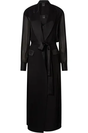 Pinko Dames, Mantels, Zwart, Maat: S