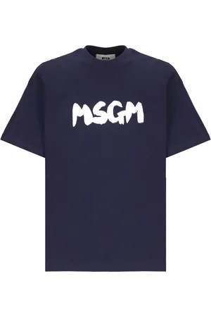 Msgm Heren, Tops, Blauw, Maat: S Katoen