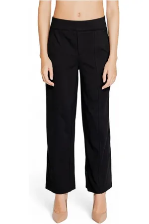 Street one Dames, Broeken, Zwart, Maat: 2XL Leer