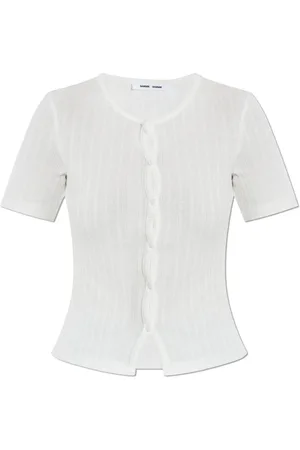 Samsøe Samsøe Dames, Blouses & Shirts, Wit, Maat: S Katoen