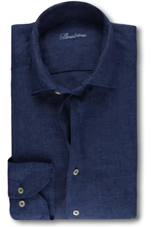 Stenströms Heren, Overhemden, Blauw, Maat: M Linnen
