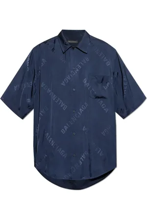 Balenciaga Heren, Overhemden, Blauw, Maat: XL Viscose