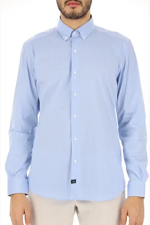 FAY Heren, Overhemden, Blauw, Maat: 3XL Katoen