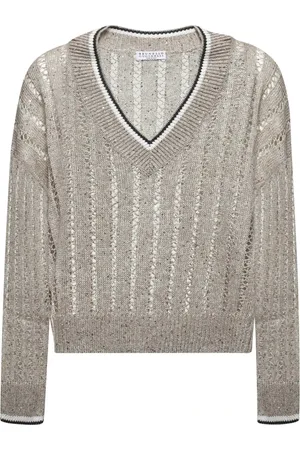 Brunello Cucinelli Dames, Truien, , Maat: L Linnen
