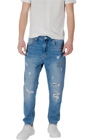 GIANNI LUPO Heren, Jeans, Blauw, Maat: 2XS Katoen