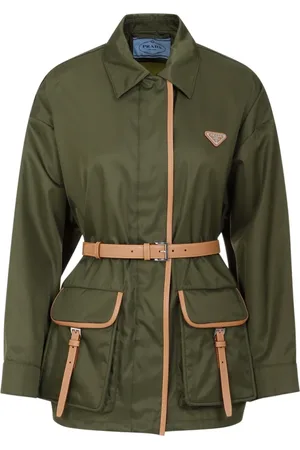 Prada Dames, Jassen, Groen, Maat: S Leer