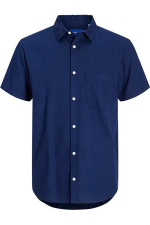 JACK & JONES Heren, Overhemden, Blauw, Maat: M