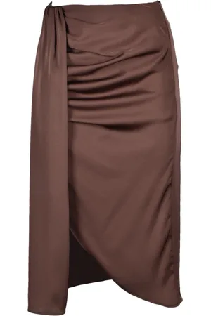 WEILI ZHENG Dames, Rokken, Bruin, Maat: M Viscose