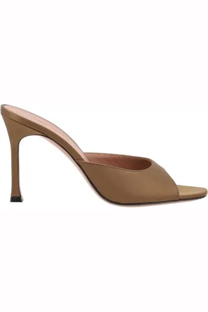 Amina Muaddi Dames, Schoenen, Bruin, Maat: 37 EU Satijn