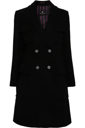 Etro Dames, Mantels, Zwart, Maat: 2XS Wol
