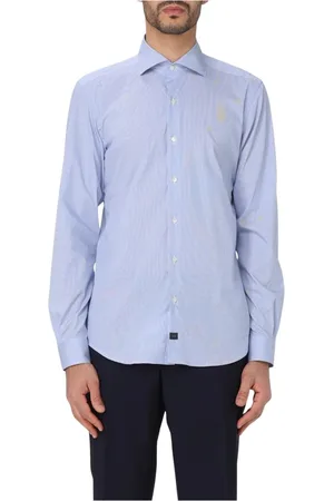 FAY Heren, Overhemden, Blauw, Maat: 4XL Katoen