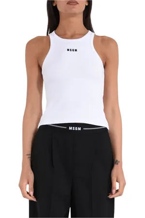 Msgm Dames, Tops, Wit, Maat: S Katoen
