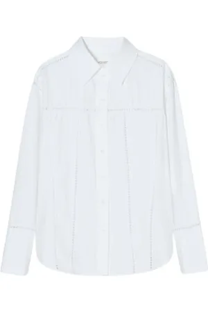 Closed Dames, Blouses & Shirts, Wit, Maat: L Katoen
