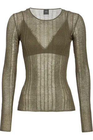 Pinko Dames, Tops, Groen, Maat: L Katoen