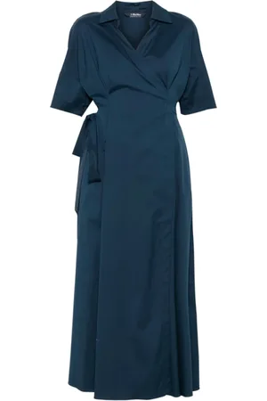 Max Mara Dames, Jurken, Blauw, Maat: S Katoen