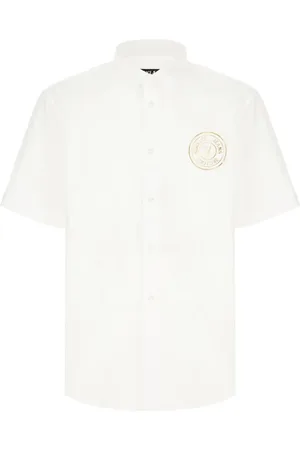 VERSACE Heren, Overhemden, Wit, Maat: S Katoen