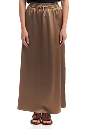 HERNO Dames, Rokken, Bruin, Maat: XS Satijn