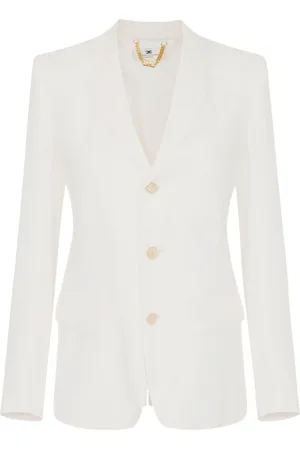 Elisabetta Franchi Dames, Jassen, Wit, Maat: XL Zijde