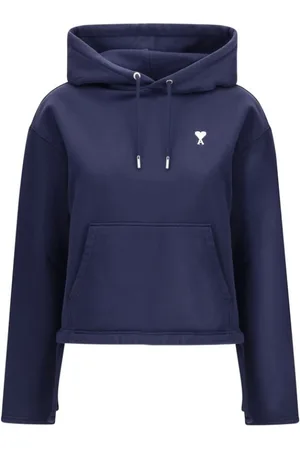 Ami Dames, Sweatshirts & Hoodies, Blauw, Maat: S Katoen