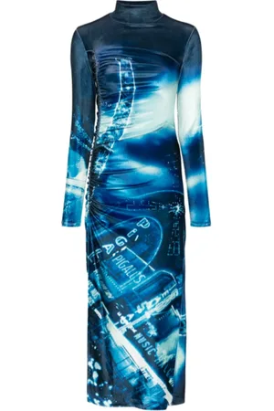 Jean Paul Gaultier Dames, Jurken, Blauw, Maat: XS Velours