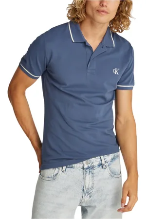 Calvin Klein Heren, Tops, Blauw, Maat: M Katoen
