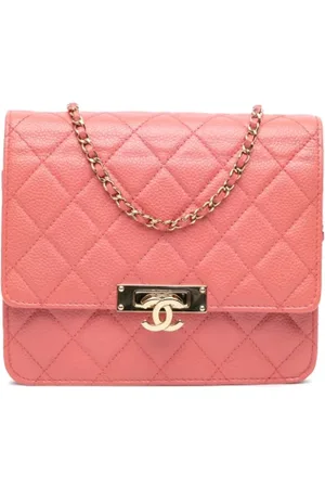 CHANEL Dames, Pre-owned, Roze, Maat: ONE Size Leer