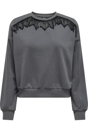 ONLY Dames, Sweatshirts & Hoodies, Grijs, Maat: L Katoen