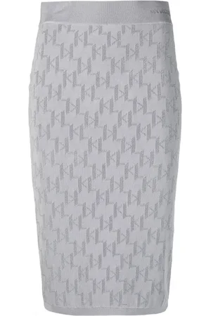 Karl Lagerfeld Dames, Rokken, Grijs, Maat: S Nylon