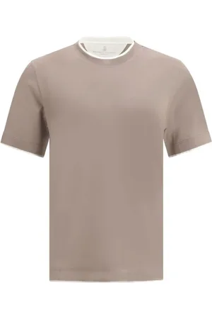 Brunello Cucinelli Heren, Tops, Bruin, Maat: S Katoen