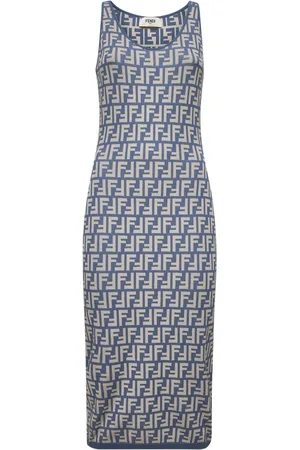 Fendi Dames, Jurken, Blauw, Maat: S Katoen